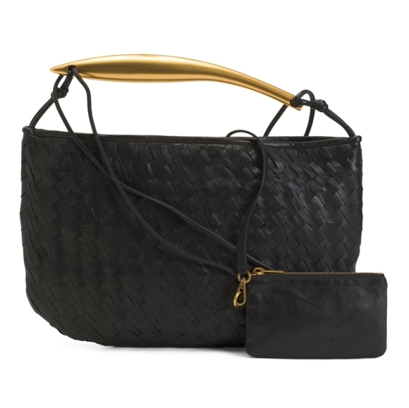 Walter Baker Handbags - 🖤🔹️Walter Baker🔹️black leather Hazel Hand Woven With Shoulder Strap Wristlet